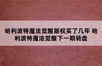 哈利波特魔法觉醒版权买了几年 哈利波特魔法觉醒下一期转盘